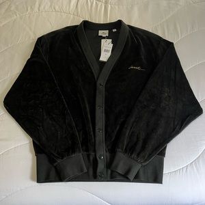 LACOSTE velour cardigan with snap closures